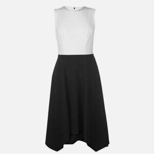 DKNY Women’s Black & Ivory Handkerchief Dress NWT Size 10